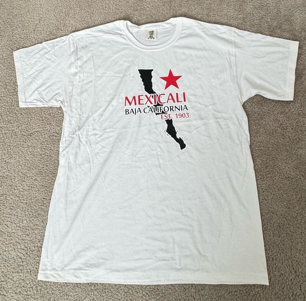 Comfort Colors Men’s XL Mexicali Baja California Graphic T-Shirt White NWOT